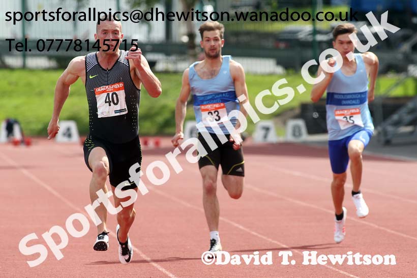 Richard Kilty ran 10.01 sec. in a 100 metres race at Hexham on Saturday, July 16th. Photo: David T. Hewitson/Sports for All Pics